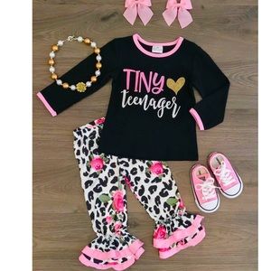 Boutique ruffle matching set girls XXL NEW HP🎉🥳